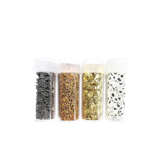 Gold, Black & Orange Spiders & Bats Confetti Set by Recollections™